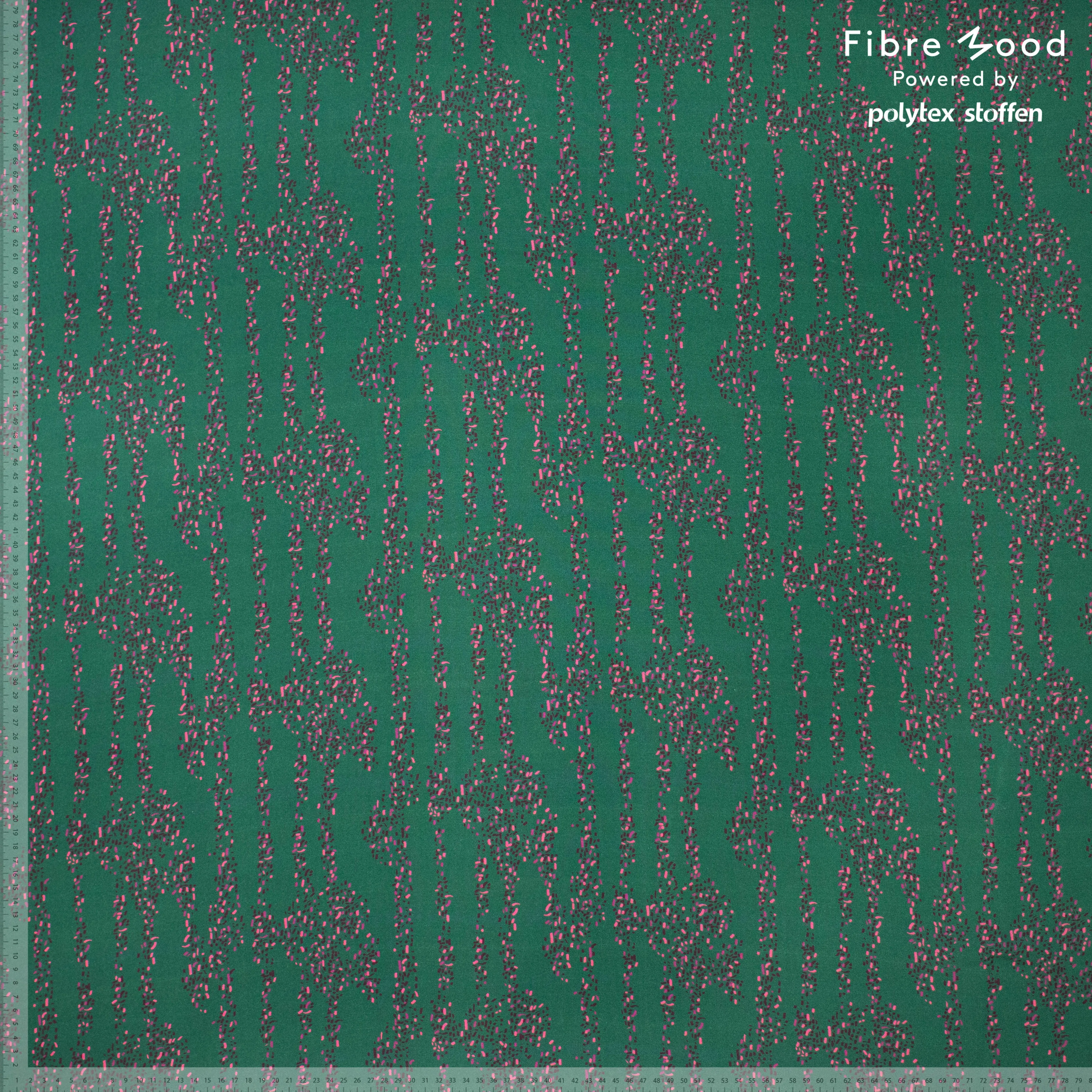 Groene viscose met roze stipjes uit 'Fibre Mood 17' Gladys